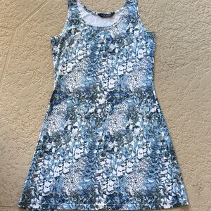 Chic Blue and White Patterned Swim Coverup